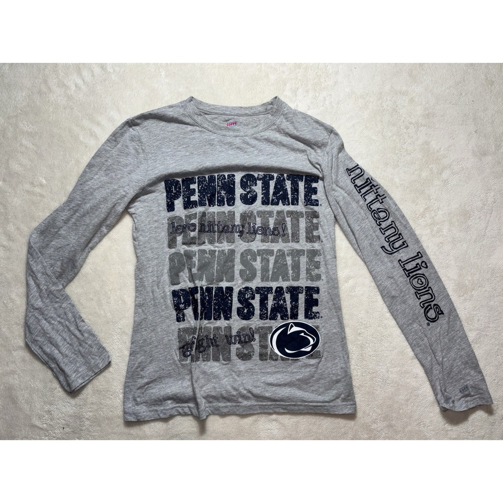 Penn State "Love Nittany Lions" Graphic Print Long Sleeve T Shirt Women's L NWT